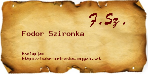 Fodor Szironka névjegykártya